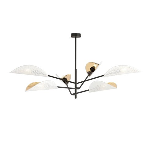 Emibig Vene lampa sufitowa 6-punktowa biała/złota 1159/6 1159/6