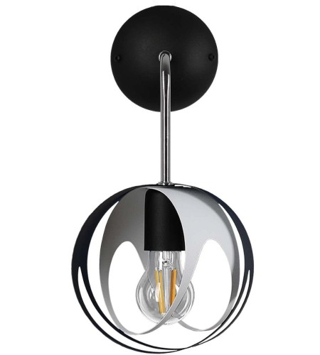 Lampex Ball kinkiet 1-punktowy czarny/biały LPX0099/K