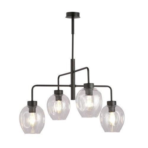 Emibig LUKKA 4 BLACK/TRANSPARENT 1164/4 lampa sufitowa żyrandol nowoczesny klosze 1164/4