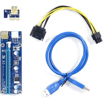 Riser Qoltec PCi-E 1x-16x | USB 3.0 | SATA/PC 55501