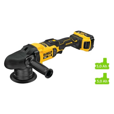 DeWalt akumulatorowa polerka rotacyjno-mimośrodowa 125mm, 18V XR 2x5,0Ah [DCM848P2] DCM848P2-QW