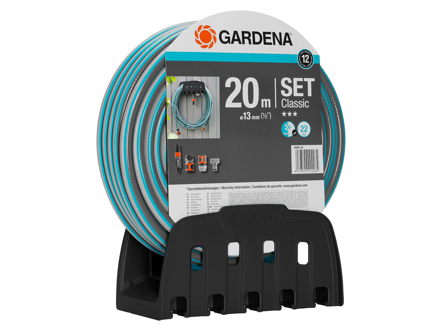 Gardena Ścienny uchwyt na wąż z 20 metrami klasycznego węża. 018005-20 20 m 1/2