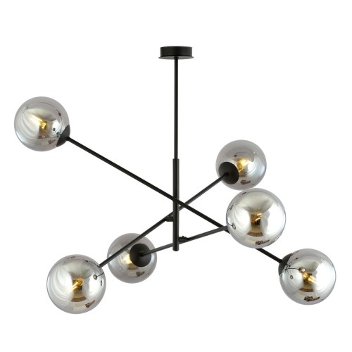 Emibig LINEAR 6 BLACK/GRAFIT 1167/6 lampa sufitowa żyrandol nowoczesny klosze 1167/6