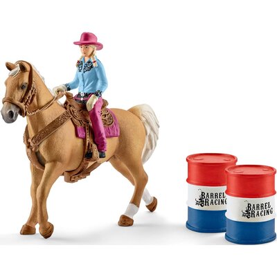 Schleich 41417 KOWBOJKA W WYŚCIGU PRZEZ BECZKI SCH41417