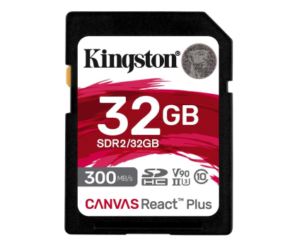 Kingston 32GB SDHC Canvas React Plus 300MB/s U3 V90