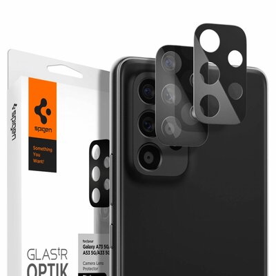 Spigen Szkło hartowane na obiektyw Optik.Tr Camera dla Samsung Galaxy A33 5G/A53 5G/A73 5G Czarny 2 szt.)