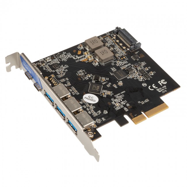 Akasa Kontroler PCIe 2.0 x4 3x USB 3.2 Gen 2 + 2x USB-C 3.2 Gen 2 AK-PCCU3-09 AK-PCCU3-09