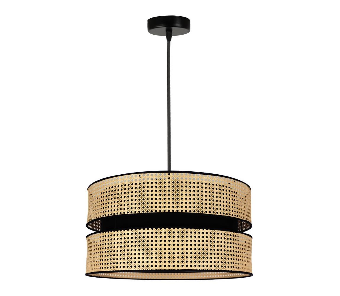 Żyrandol Duo, rattan, Ø 40 cm, beżowy/czarny