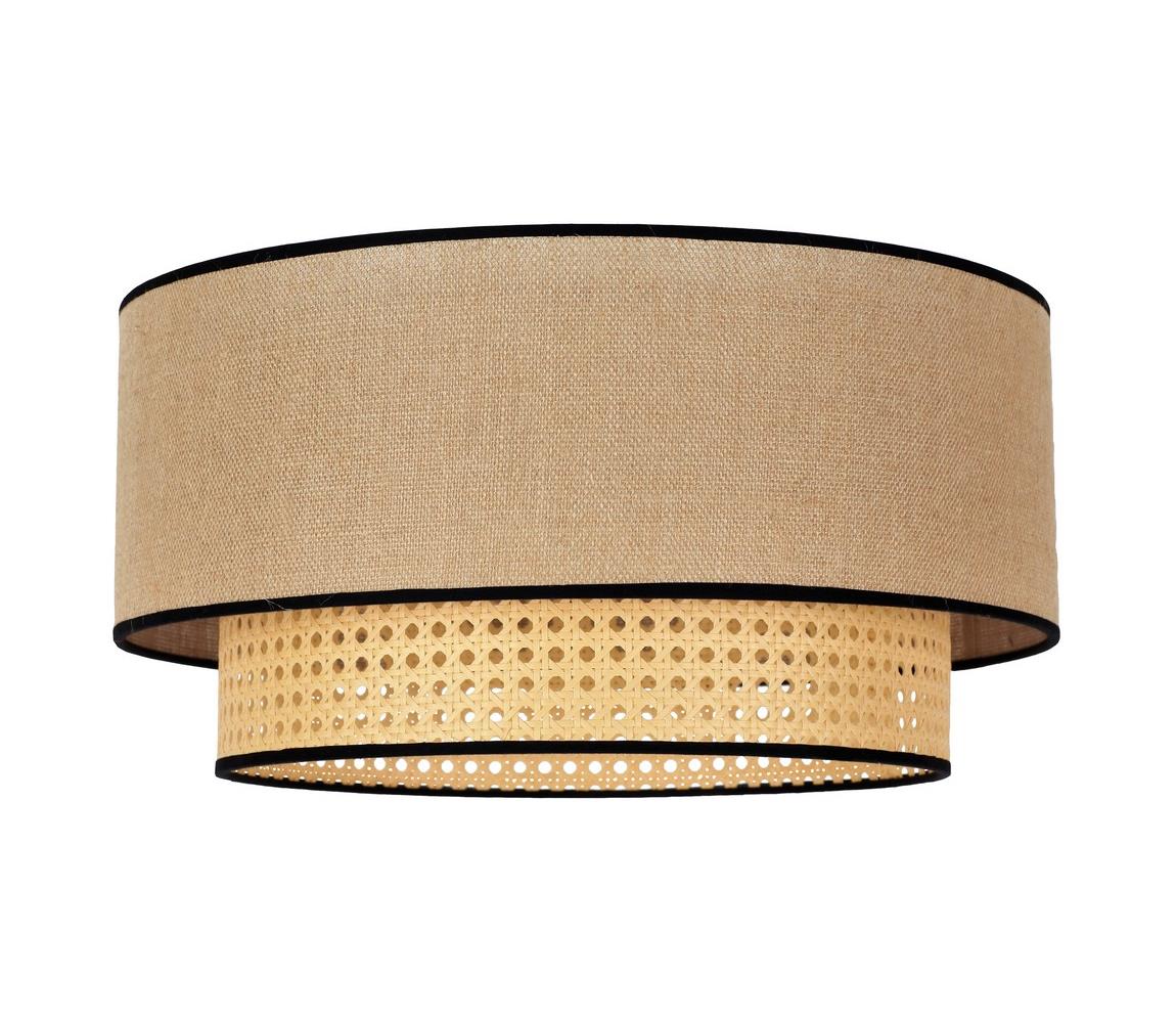 Lampa sufitowa Boho, rattan, beżowa/czarna