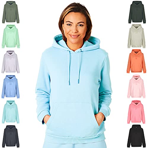 Light & Shade Light & Shade Damska LSLSWT005 damska bluza z kapturem miękka w dotyku odzież domowa bluza z kapturem bluza z kapturem, akwamaryn, XL LSLSWT005_AQMAR_XL