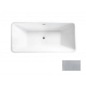 Besco WA-160-ESB EVITA GLAM SREBRNA wanna wolnostojąca maskownica syfonu z przelewem biała 160 x 80
