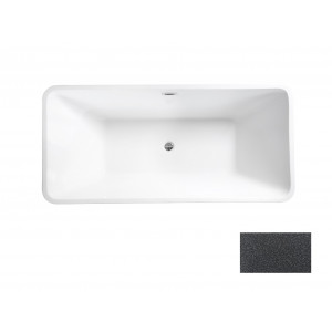 Besco WA-160-EGC EVITA GLAM GRAFITOWA wanna wolnostojąca maskownica syfonu z przelewem czarna 160 x 80