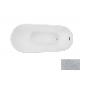 Besco WA-170-MSC MELODY GLAM SREBRNA wanna wolnostojąca maskownica syfonu z przelewem czarna 170 x 80