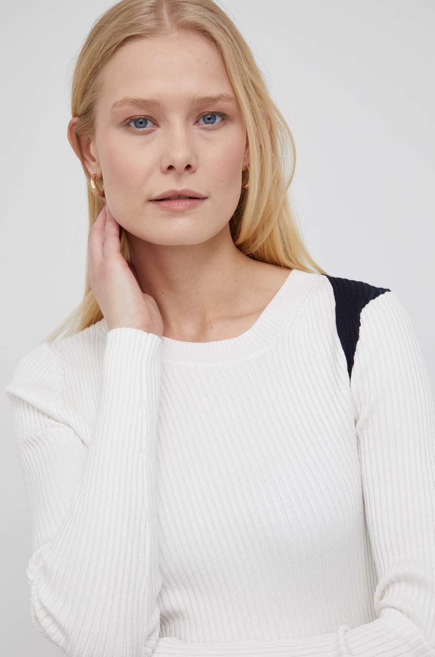 DKNY sweter damski kolor biały lekki -