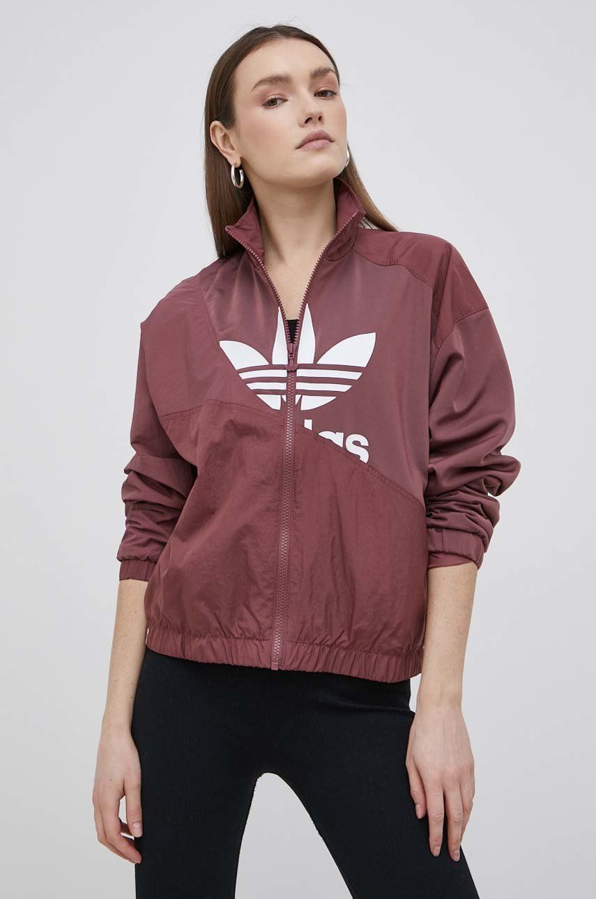 Adidas Originals Originals kurtka Adicolor damska kolor fioletowy przejściowa - Originals
