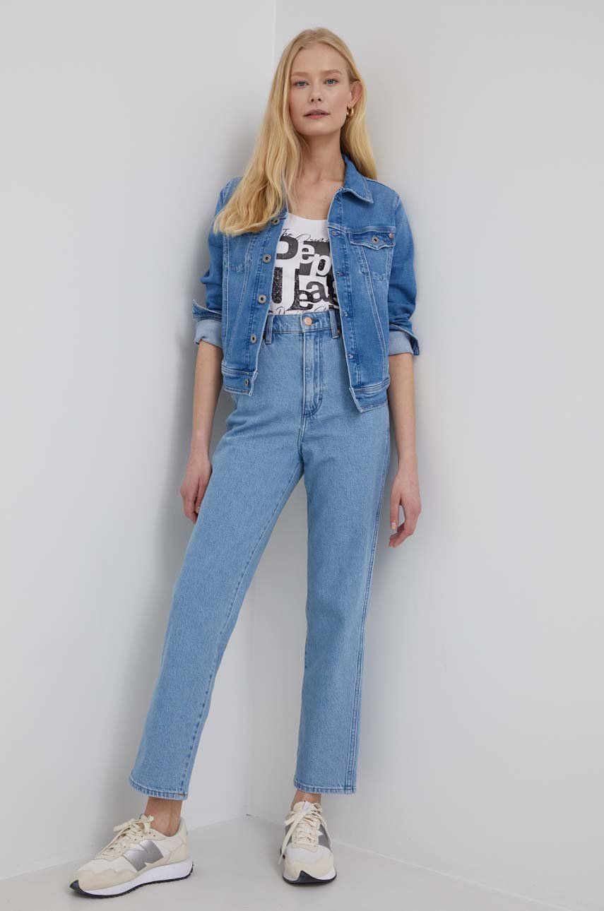 Spodnie damskie - Wrangler jeansy WILD WEST BLUESTONE damskie high waist - grafika 1