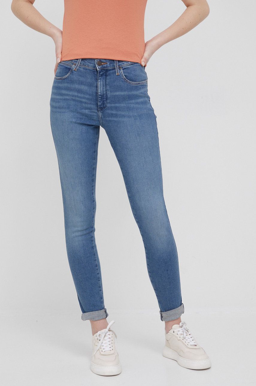 Wrangler jeansy HIGH RISE SKINNY DAY TRIP damskie high waist