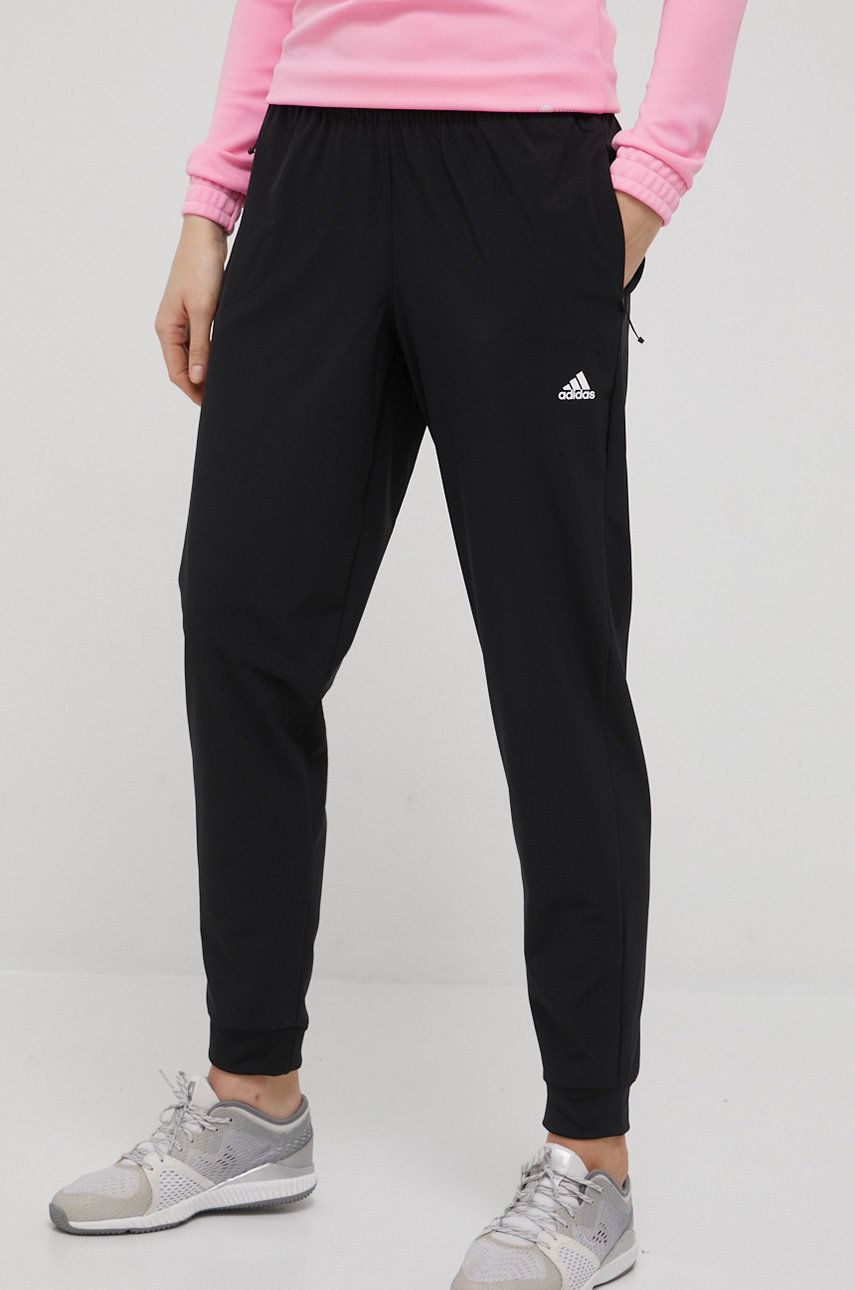 Adidas Performance Performance spodnie treningowe Versatile damskie kolor czarny proste high waist