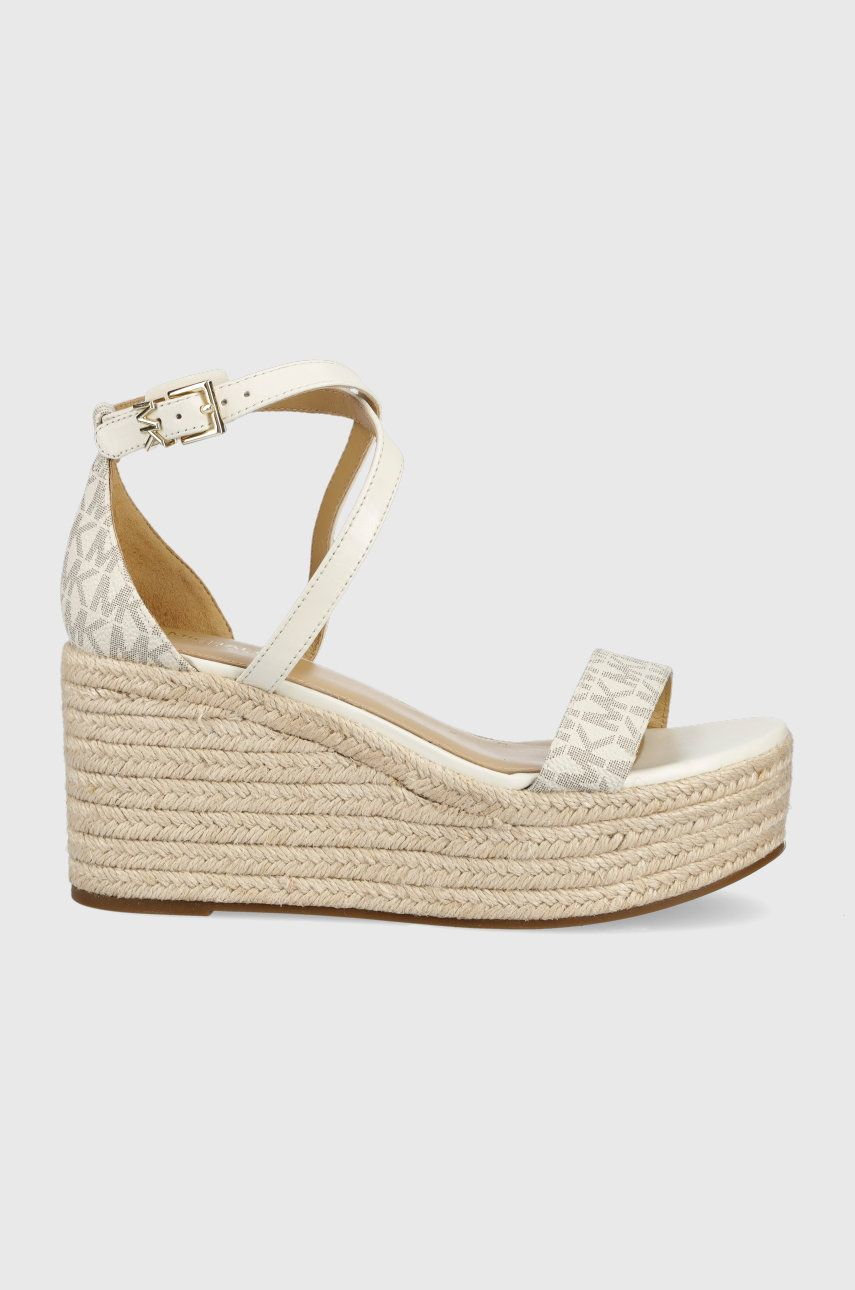 Michael Kors MICHAEL sandały SERENA WEDGE ESPADRILLE damskie kolor beżowy na koturnie - MICHAEL