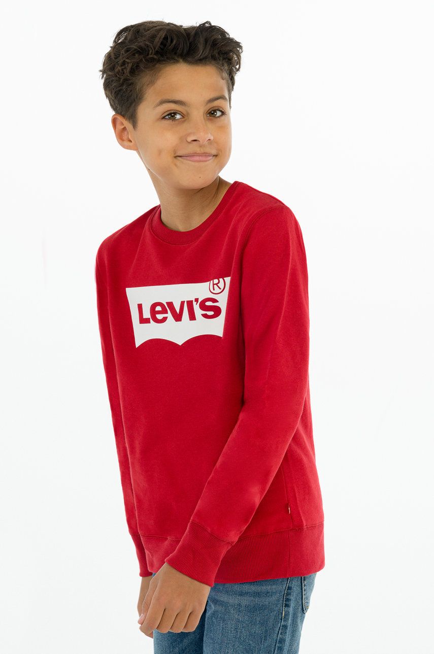 Levi's Levi's Bluza dziecięca kolor czerwony z nadrukiem