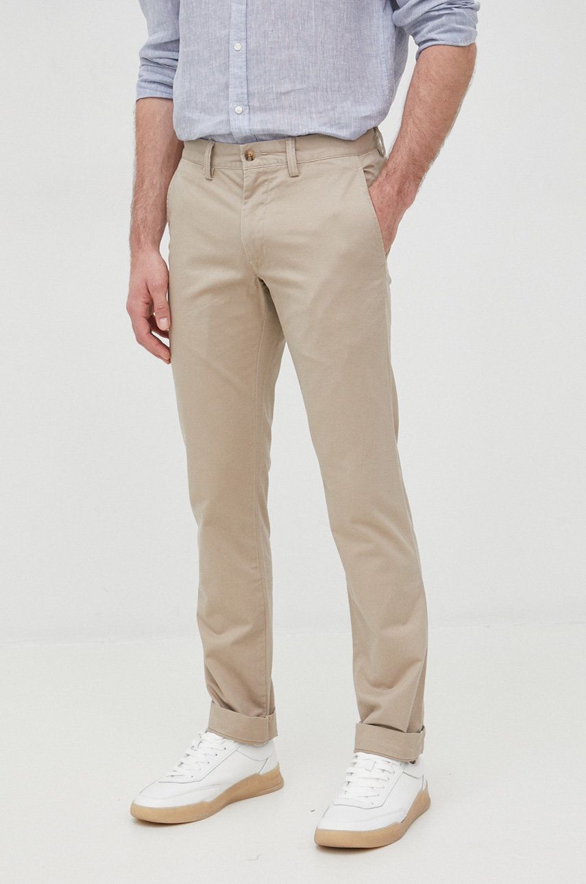 Polo Ralph Lauren Polo Ralph Lauren spodnie męskie kolor beżowy proste