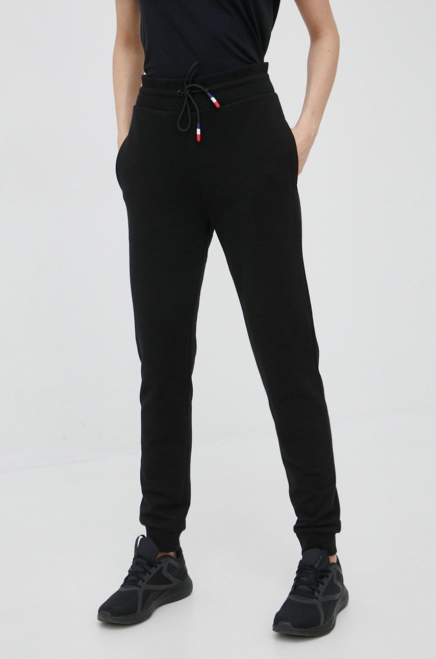 Rossignol spodnie dresowe bawełniane damskie kolor czarny gładkie