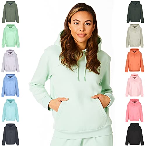 Light & Shade Light & Shade Damska LSLSWT005 damska bluza z kapturem miękka w dotyku odzież domowa bluza z kapturem bluza z kapturem bluza top, mglisty jadeit, XL LSLSWT005_MISJA_XL