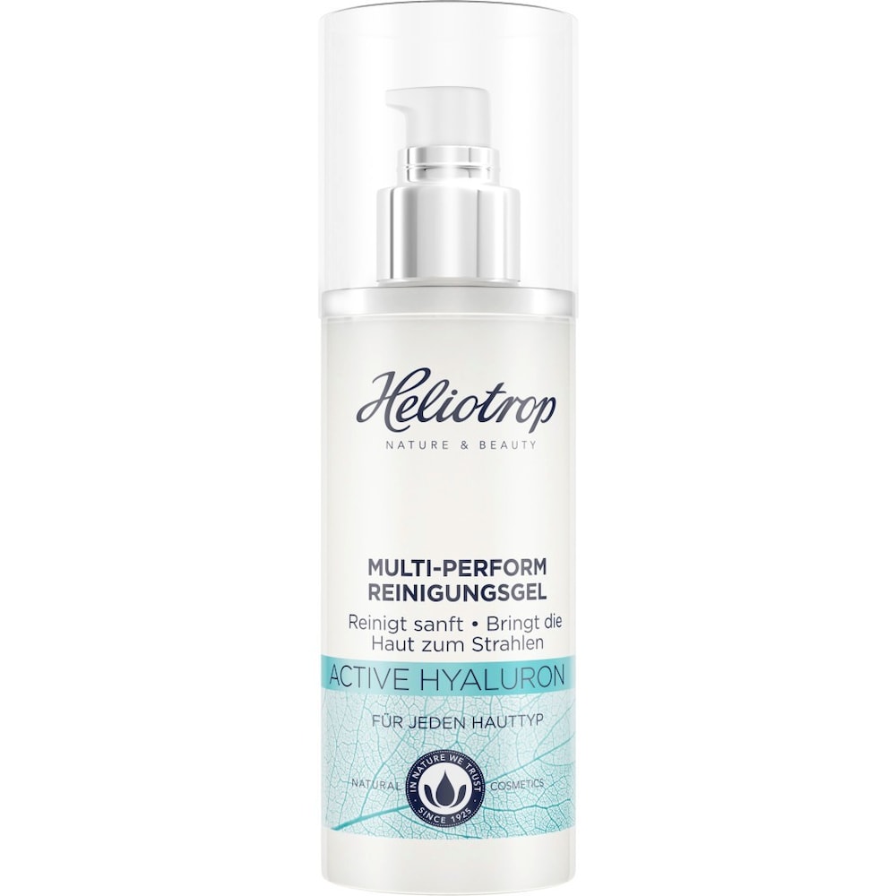 Heliotrop Naturkosmetik ACTIVE HYALURON Multi-Perform żel do czyszczenia, z naturalnym kwasem hialuronowym, czyści i pielęgnuje skórę odczuwalnie dla zdrowego wyglądu skóry, wegański, 150 ml