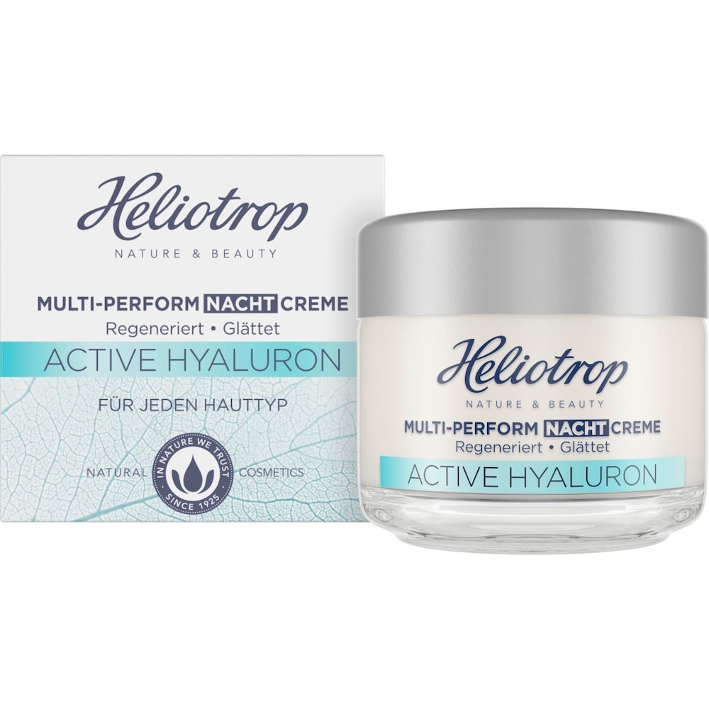 Heliotrop Naturkosmetik Aktywny kwas hialuronowy, MultiPerform krem na noc z naturalnym kwasem hialuronowym, przeciw starzeniu się, 50 ml