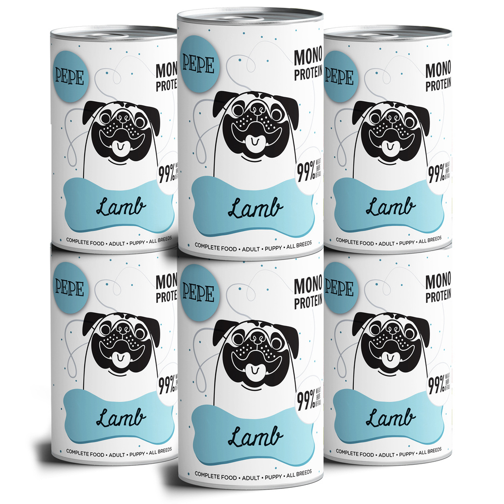 Paka Zwierzaka PEPE MONO PROTEIN Lamb jagnięcina) 6x400g