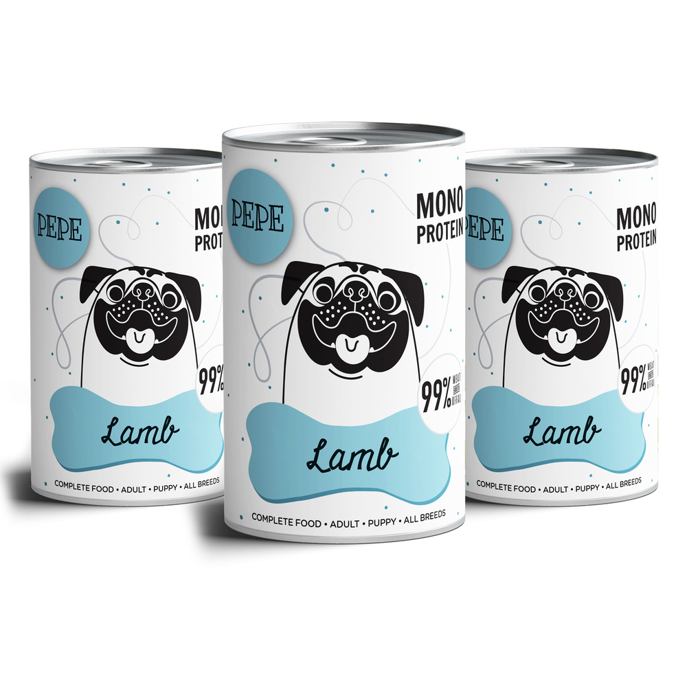 Paka Zwierzaka PEPE MONO PROTEIN Lamb jagnięcina) 3x400g