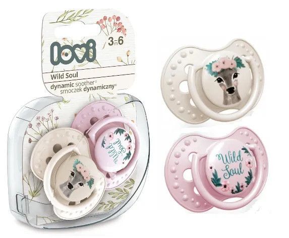 Lovi Lovi Dynamiczny smoczek uspokajający 3-6 m-ce Wild Soul Girl - 2 szt.