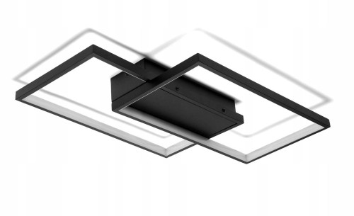 Syntron Kwadraty LED 48W lampa sufitowa 2-punktowa (z pilotem) czarna