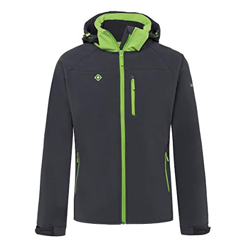 Izas męska kurtka Minto Softshell, dym/jasnozielona, 3 x duża IZAS_IMWSF01091SM/LG3XL