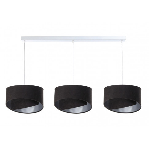 Biało-czarna welurowa lampa wisząca nad stół - S499 C2-F76