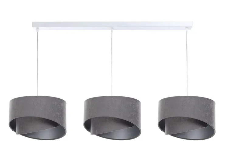 Szara asymetryczna lampa wisząca nad stół - 3X S501 H1-K59