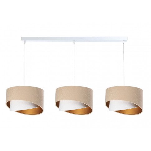 Beżowa potrójna lampa wisząca welurowa - 7X S503 N2-L48