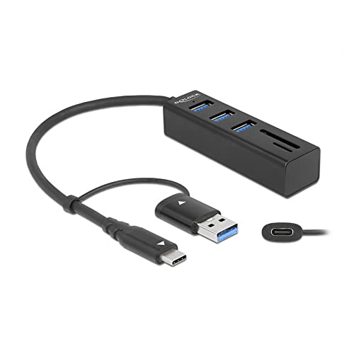 Delock 3 porty USB 3.2 Gen 1 Hub + SD i czytnik kart Micro SD