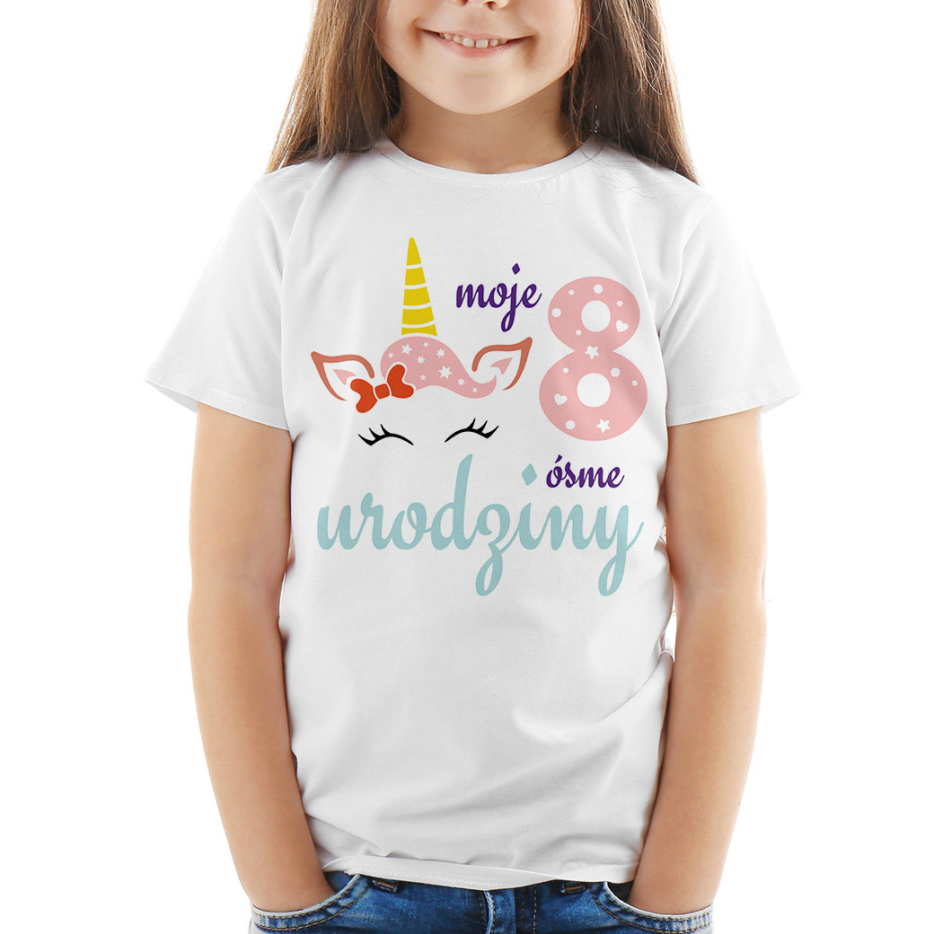 Poczpol Moje ósme urodzinki, jednorożec - koszulka dziecięca 43202-O
