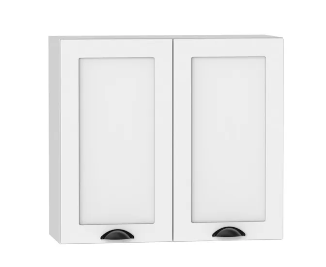Biała górna szafka kuchenna z podwójnym frontem 80 cm M6-E30