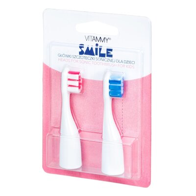 Vitammy Smile niebiesko- różowe 2 szt Końcówki do szczoteczki niebiesko- różowe 2 szt