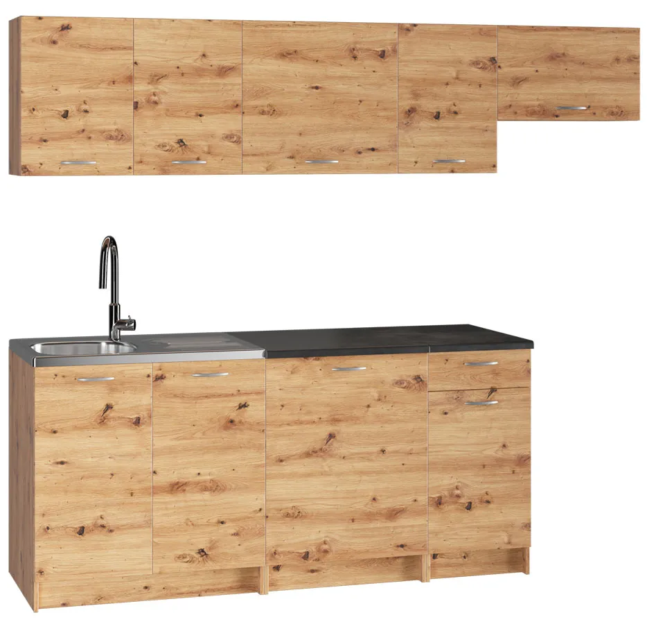 Komplet 7 szafek kuchennych 240 cm dąb artisan S6-F87