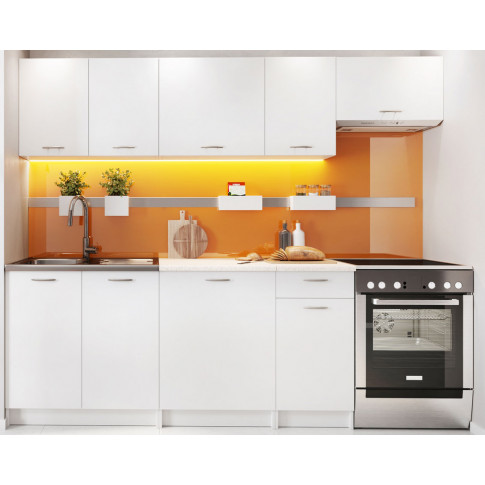Meble kuchenne - Białe szafki do nowoczesnej kuchni Nigella 4S - grafika 1