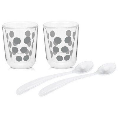 Zak! DESIGNS Zestaw 2 szklanek z łyżeczkami 200ml DESIGNS srebrny 1694-R690