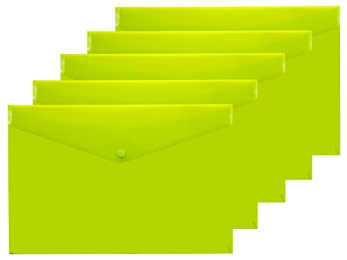 eco-eco eco035GREEN A4+ w 50% z recyklingu, przezroczysty portfel zatrzaskowy, plastikowe foldery (5 sztuk), zielony