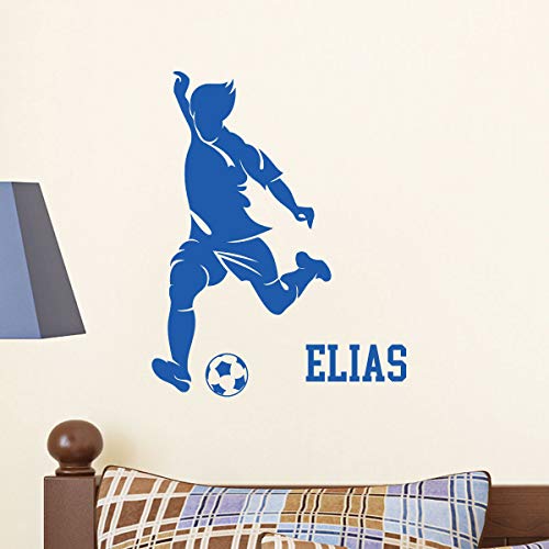 Spersonalizowane naklejki z imieniem | Naklejka na imię - Dekoracja ścienna pokoju dziecięcego | 2 deski 45 x 25 cm i 60 x 25 cm - Granatowy