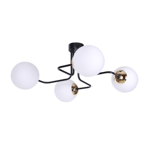 Kaja Oświetlenie Lampa sufitowa ze złotym zdobieniem i kloszami K-4705 KARI K-4705