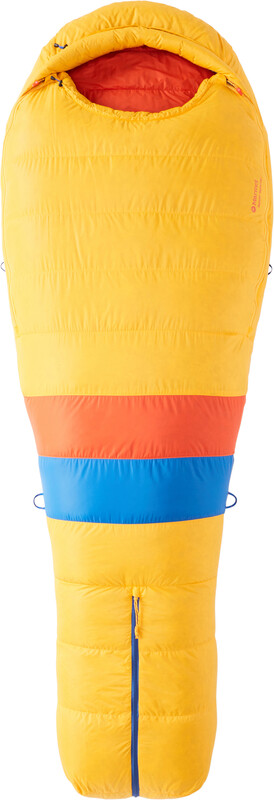 Marmot Never Summer Sleeping Bag Long, żółty/czerwony Double Zipper 2022 Śpiwory M1279219622DZ