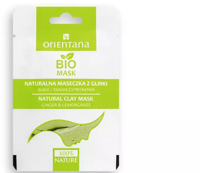 Orientana Maseczki Naturalna maseczka z glinki IMBIR I TRAWA CYTRYNOWA 10 ml