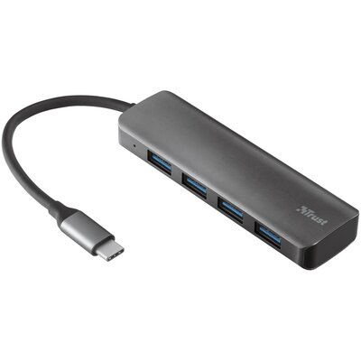 Trust Wejście USB Halyx USB-C/4x USB 3.2 23328) Srebrny